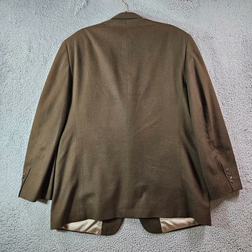 Bill Blass 44R 100% Cashmere Suit Blazer Jacket Sport Coat Men Dark‎ Olive Green